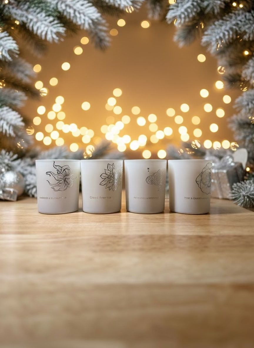 White Luxe Collection (4Pack)- 100% soy- Eco Friendly- Free Shipping- Home Decor gallery