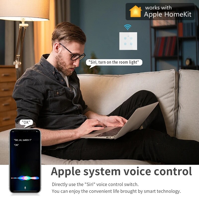 No Neutral Wire Required Touch Switch Voice/App Remote Control Wifi Switch gallery