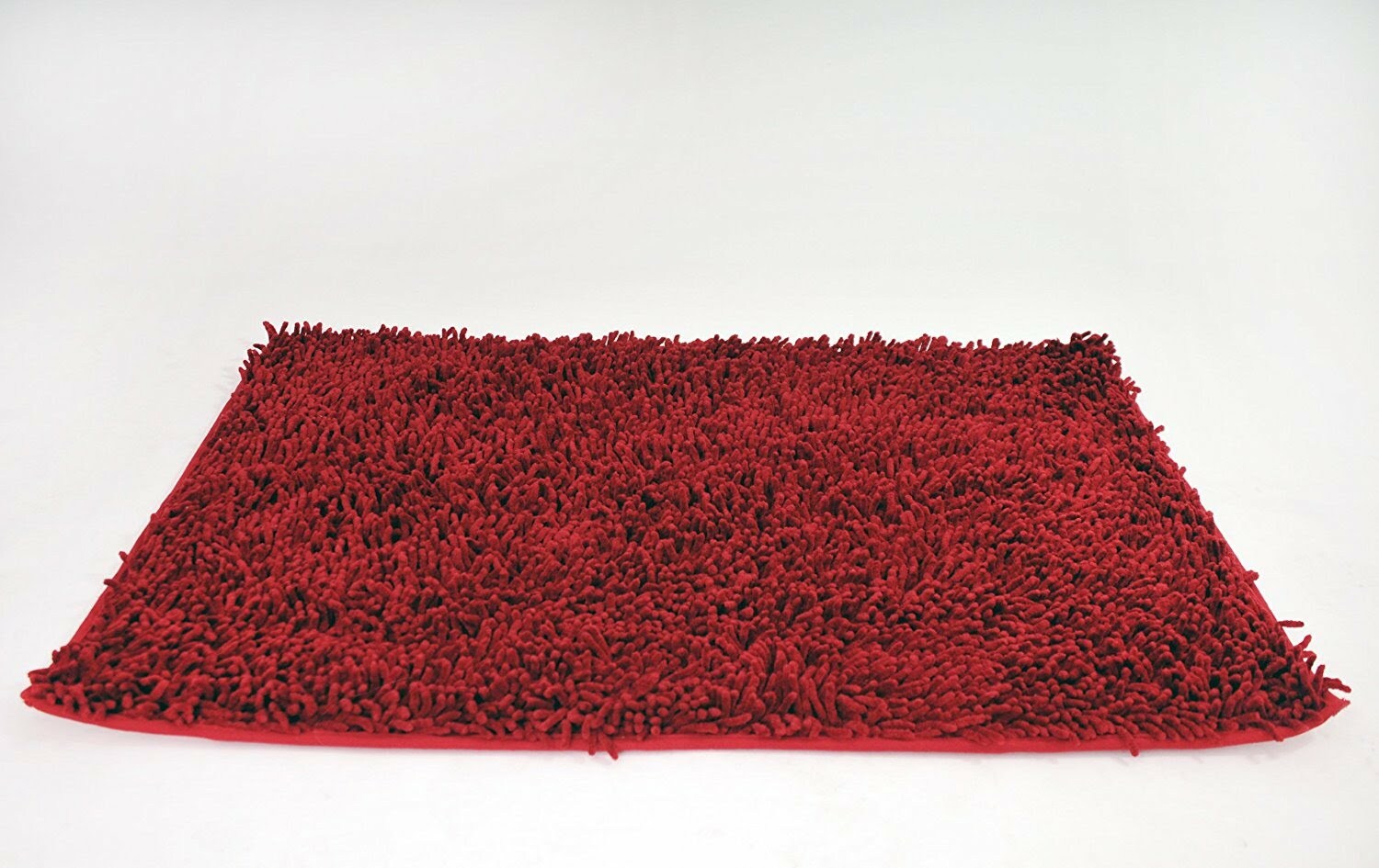 Cotton Shag Chenille Raspberry Red Rectangular Bath Bathroom Mat Rug Doormat gallery