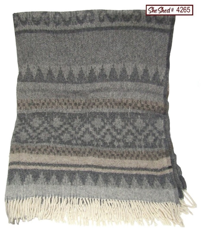 Peru Alpaca Superfine Wool Cherokee Design Throw Blanket 68" x 56" VGC gallery