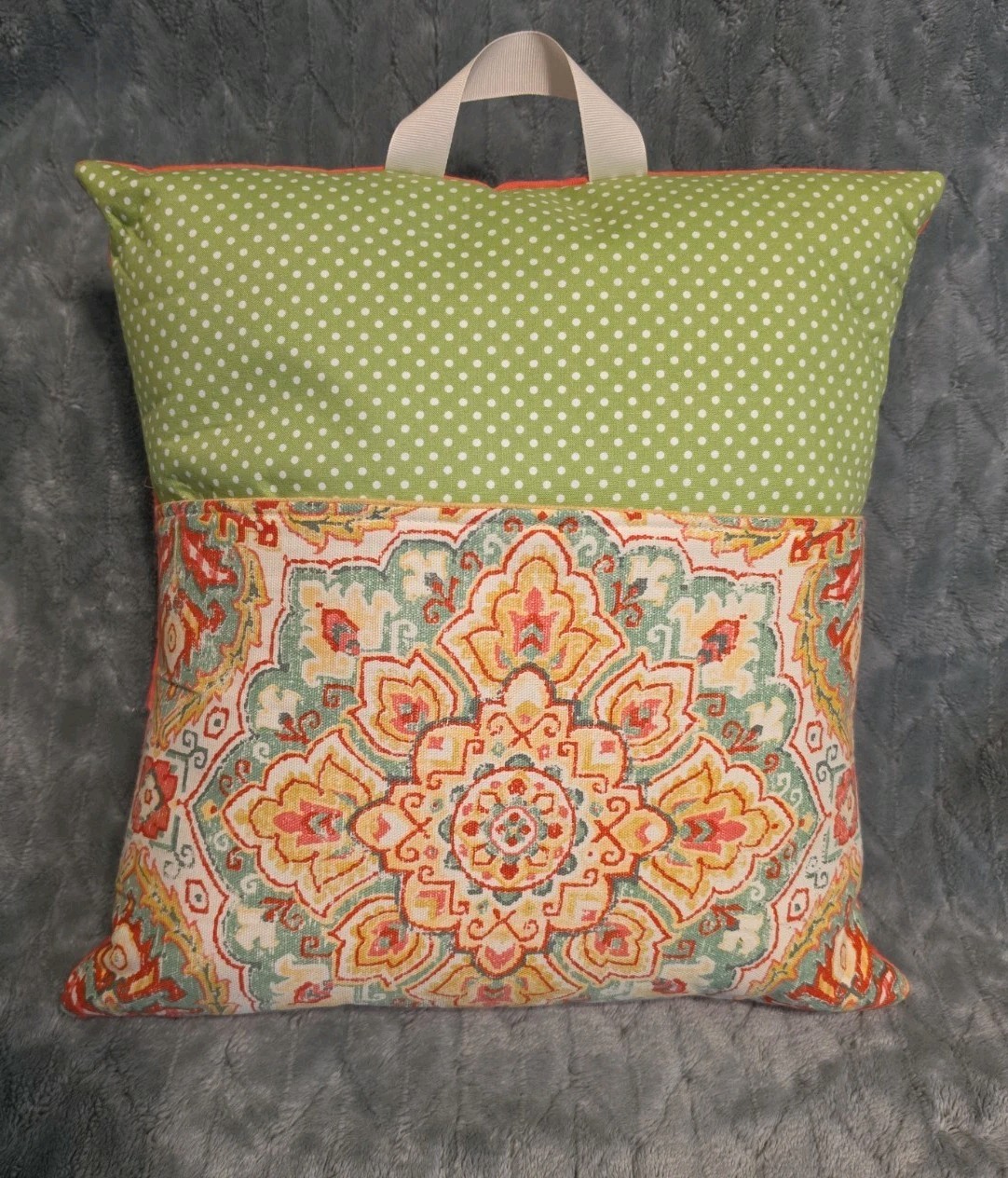 Throw Pillow With Pocket Handmade 2-Tone Design Cover W/ Insert gallery