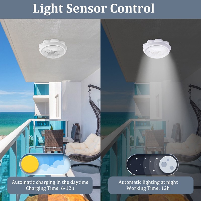 Solar LED Ceiling Light - Remote Control Pendant Lamp for Indoor & Garden Use gallery