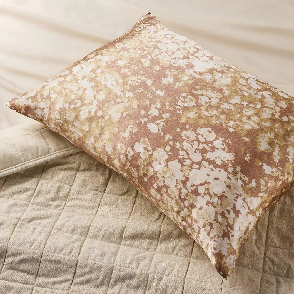 Standard Solid Silk Pillowcase Blush Pink Impressionist Print - Casaluna gallery