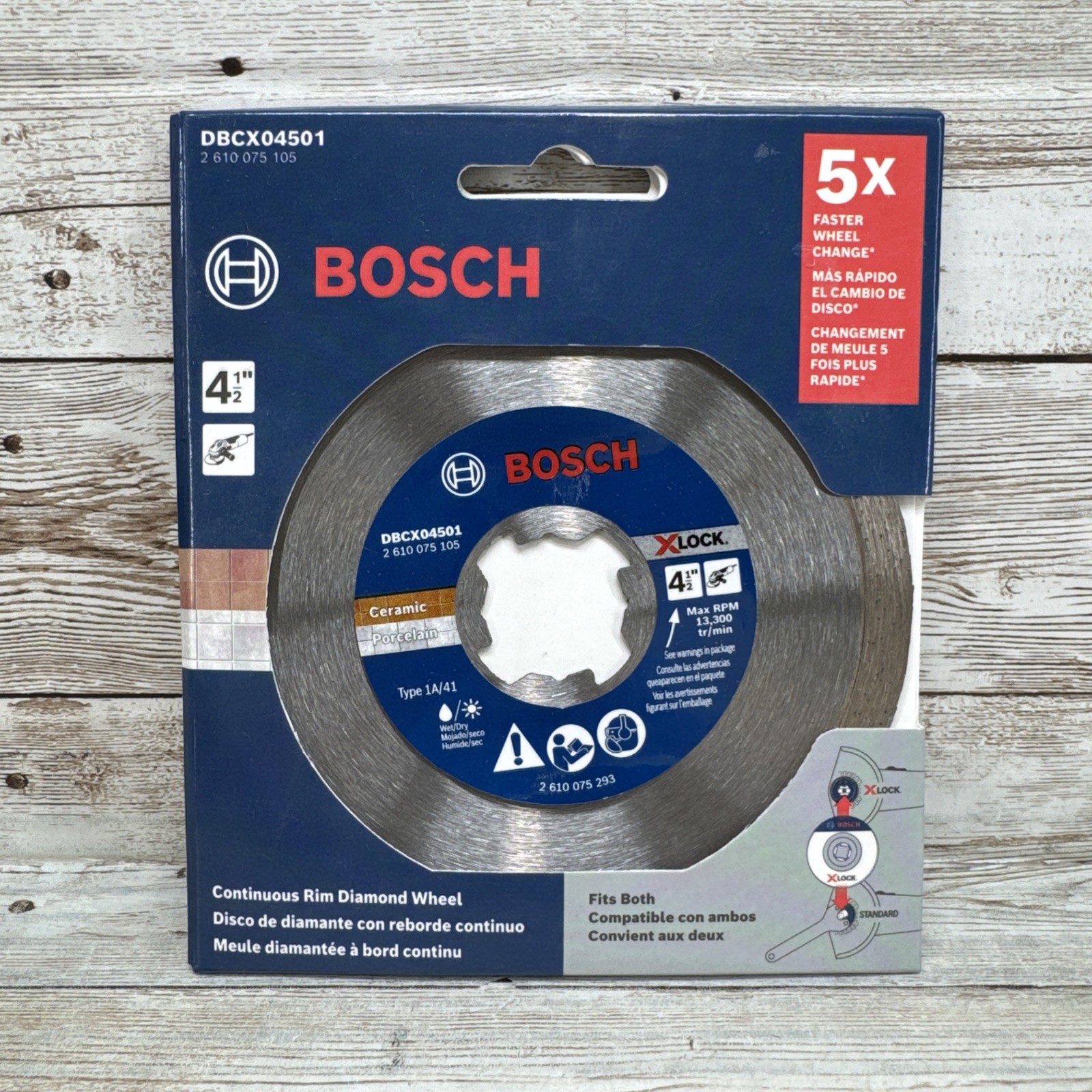 Bosch 4-1/2" X-LOCK Continuous Rim Diamond Wheel Cutting Blade DBCX04501 NEW (1) gallery