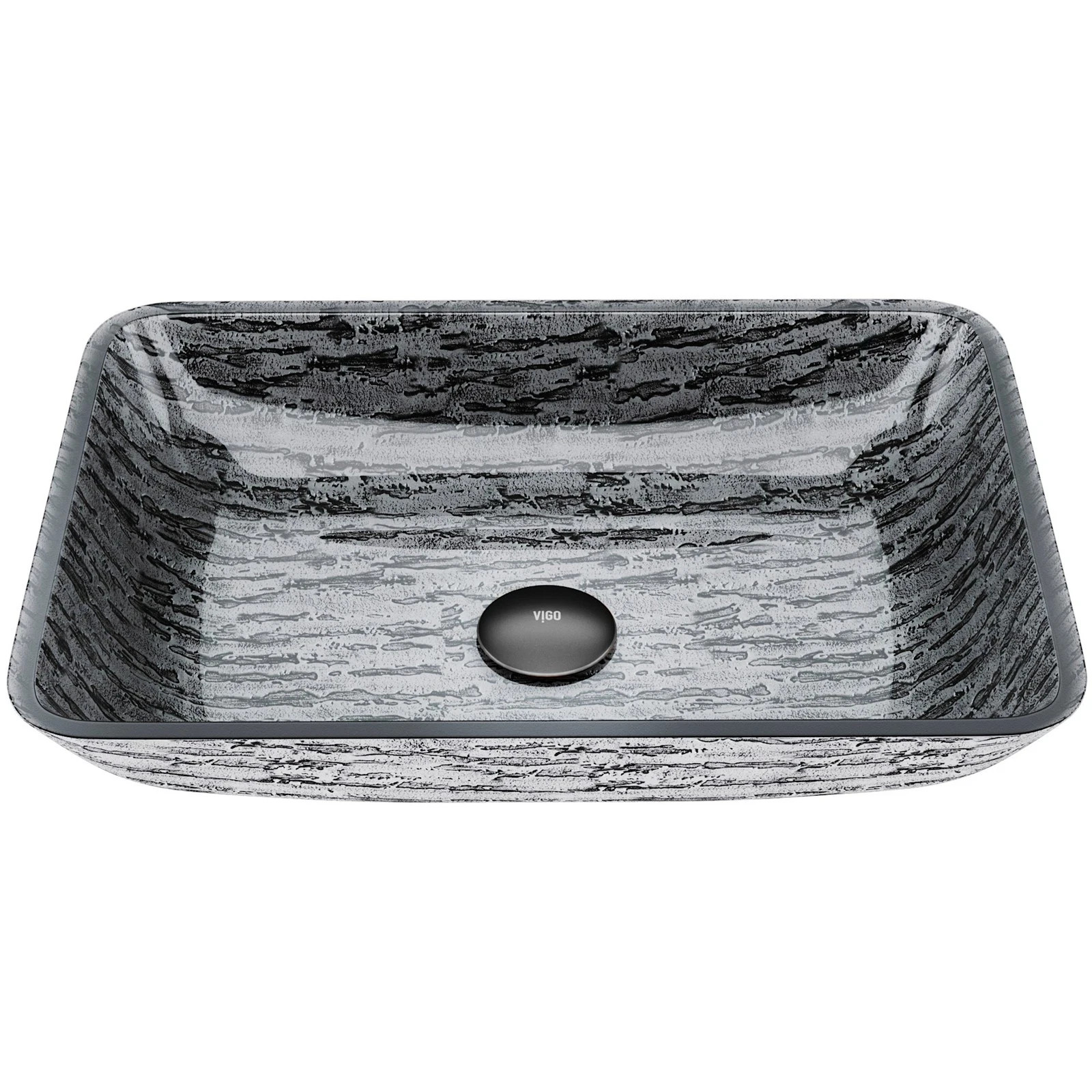 Vigo Black/Grey 18-1/8" Rectangular Vessel Bathroom Sink VG07085 gallery