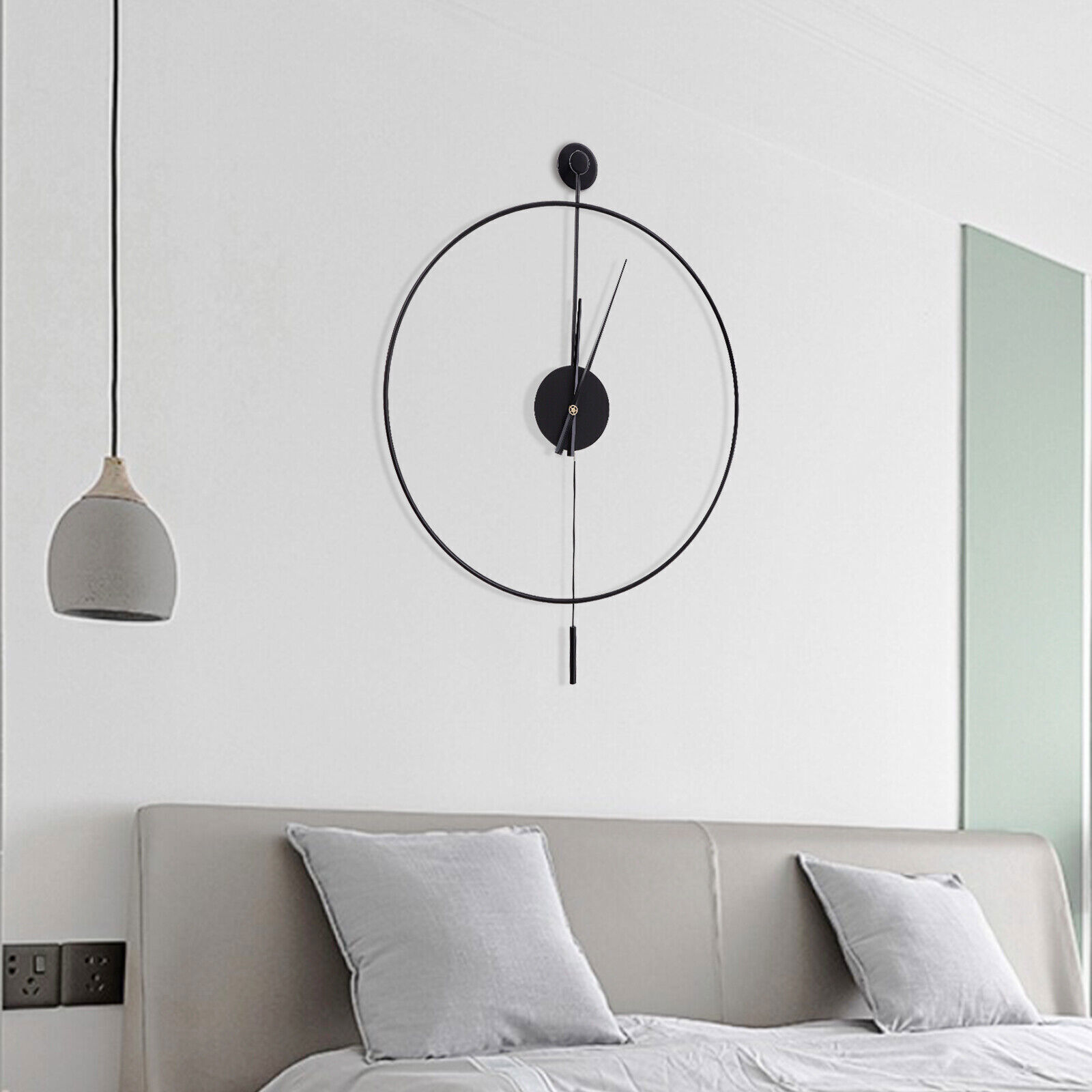Minimalist Wall Clock Round Home Clock Silent Large Modern Art Decor Home 23.6'' gallery