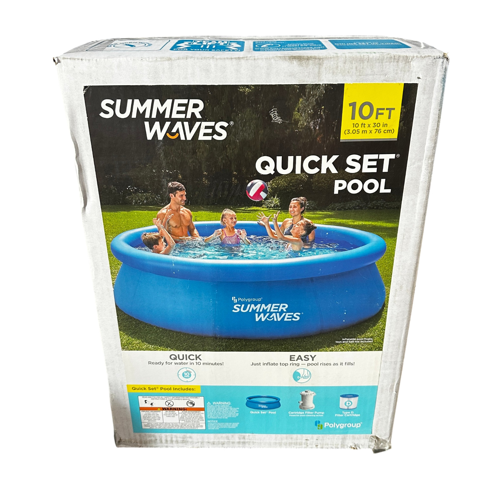 Summer Waves Quick Set Pool 10ft 30" Inflatable Above Ground Filter Pump gallery