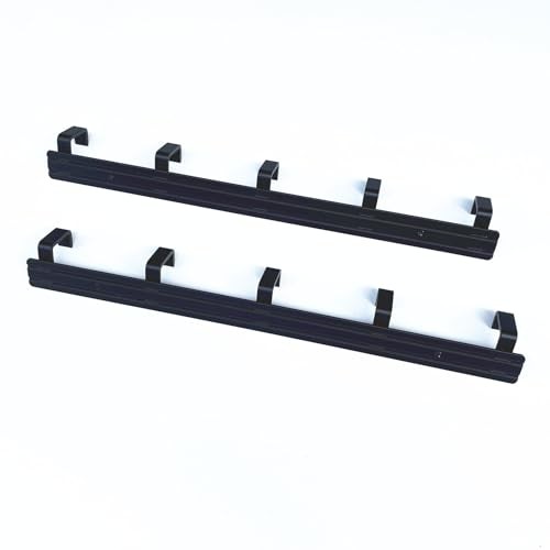 2 Pack Hat & Coat Rack - Wall Mounted Aluminum Alloy Hook Rack (5 Hooks Black) gallery