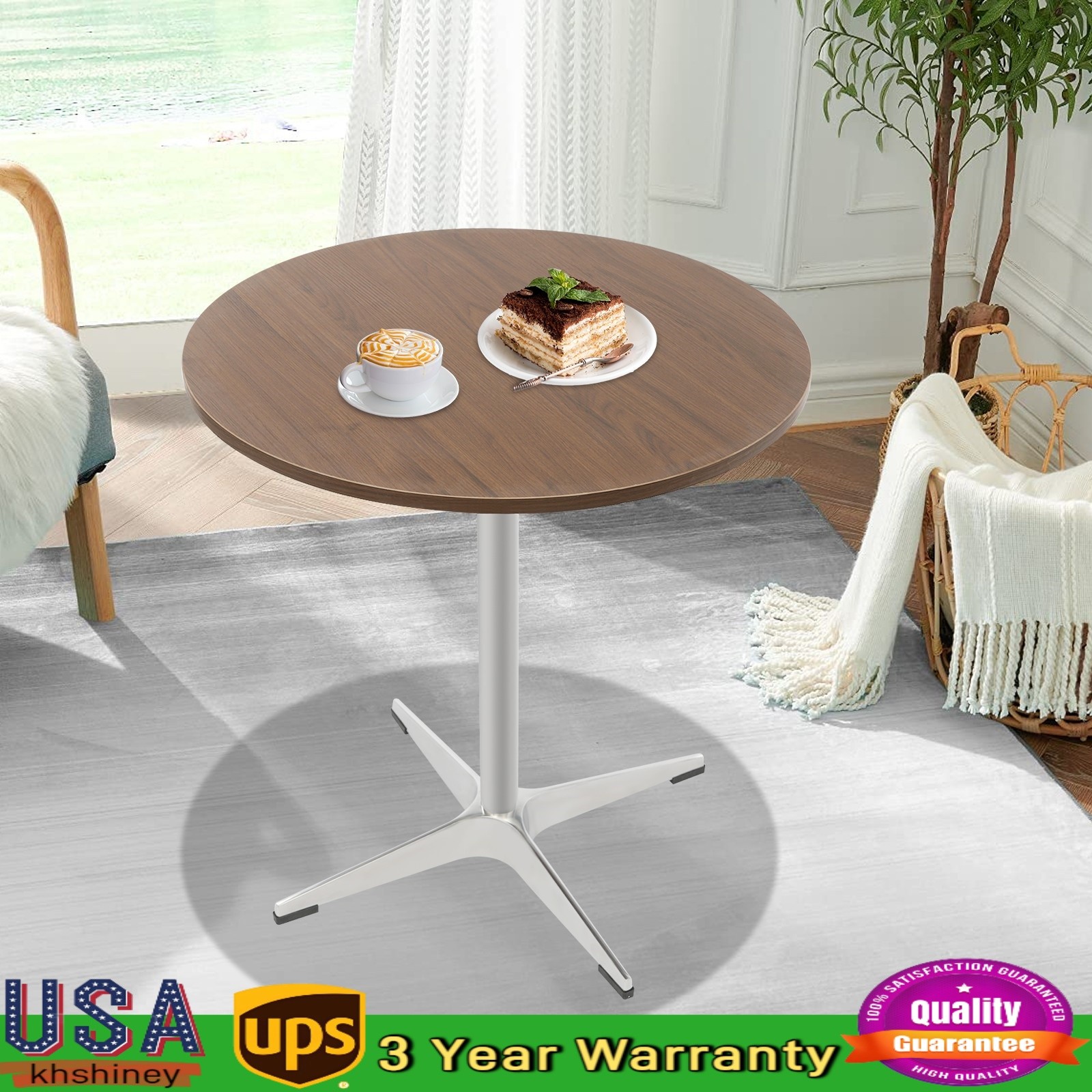 Round Table 27.5" Dia Particleboard Dinner Table For Apartment Cafe 40kg max. gallery