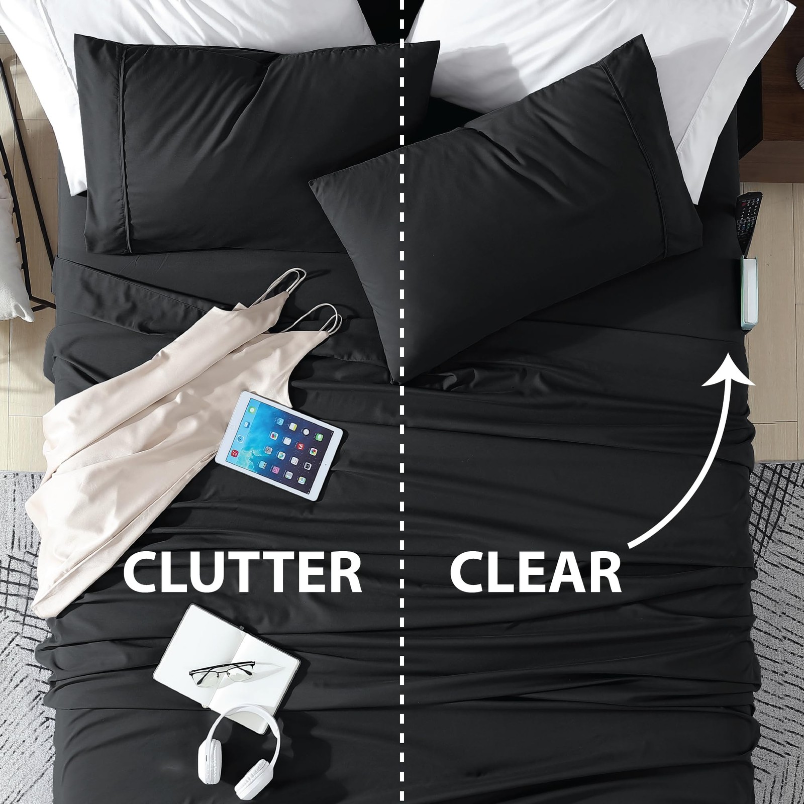 Swift Home Smart Sheets, Ultra Soft Brushed Microfiber 4-Piece Sheet Set, Fit... gallery