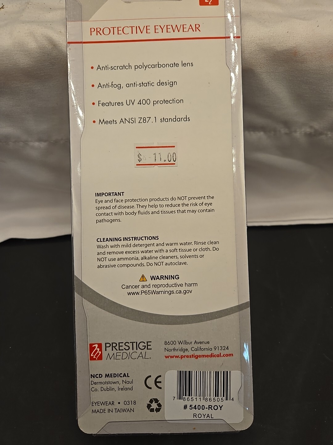 Prestige Medical Protective Eyewear Anti-Fog, Scratch, Static UV400 #5400 Royal gallery