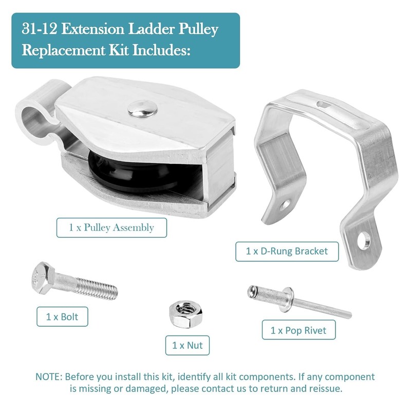 Extension Ladder Pulley Kit Replacement for 31-12 Pulley Assembly Parts gallery