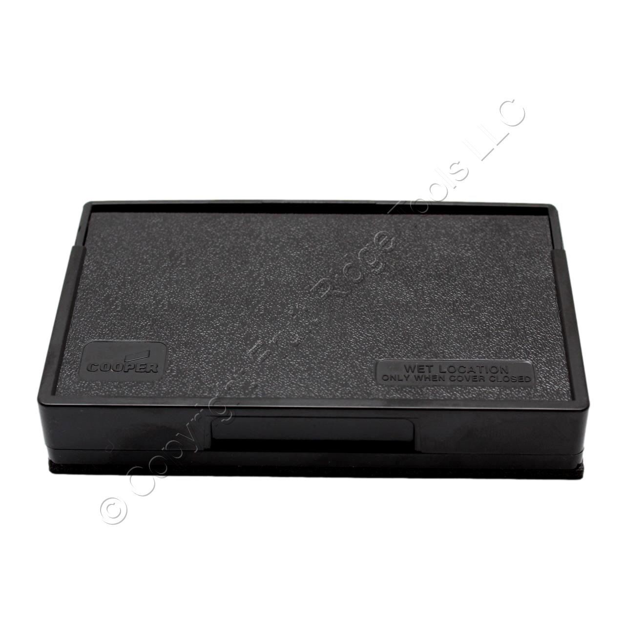 Eaton Black Weather Resistant Horizontal Decorator Self-Closing Cover S3966BK gallery