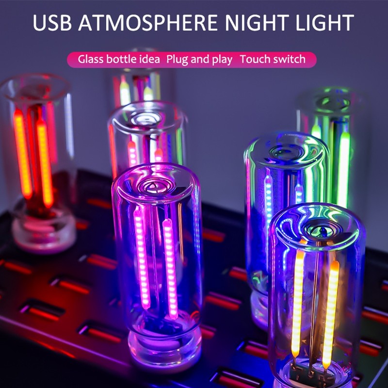 1PCS Touch Control Car USB Blue LED Light Atmosphere Night Light Dimmable New gallery