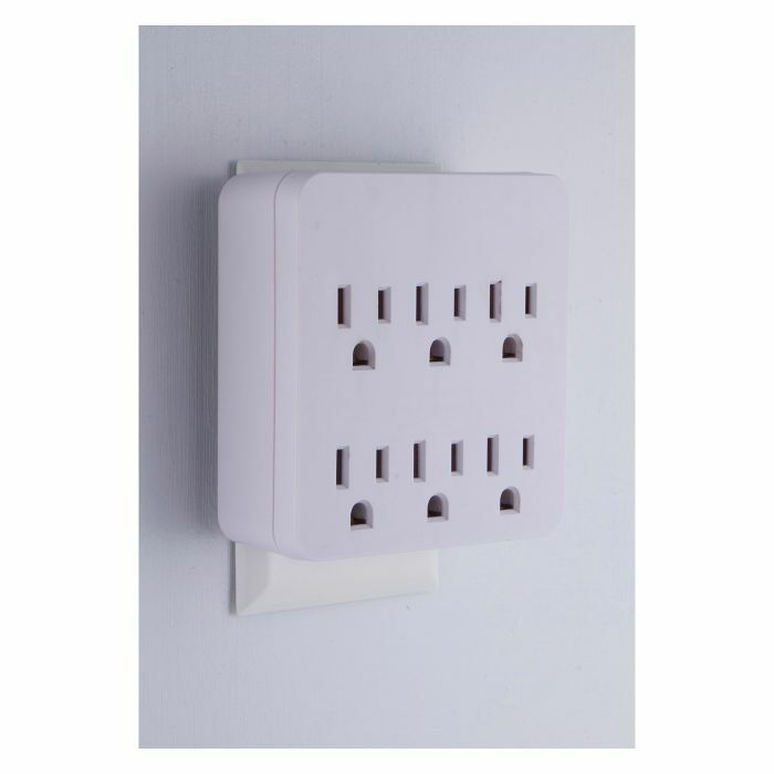 ( 2 pack ) 6 Grounded Outlets Tap Electric Wall Outlet Extender 6 Prong gallery