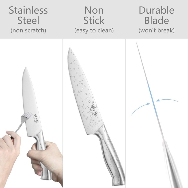 Knife Set, 8 Piece German Stainless Steel Hollow Handle Manual Knife Sharpene... gallery