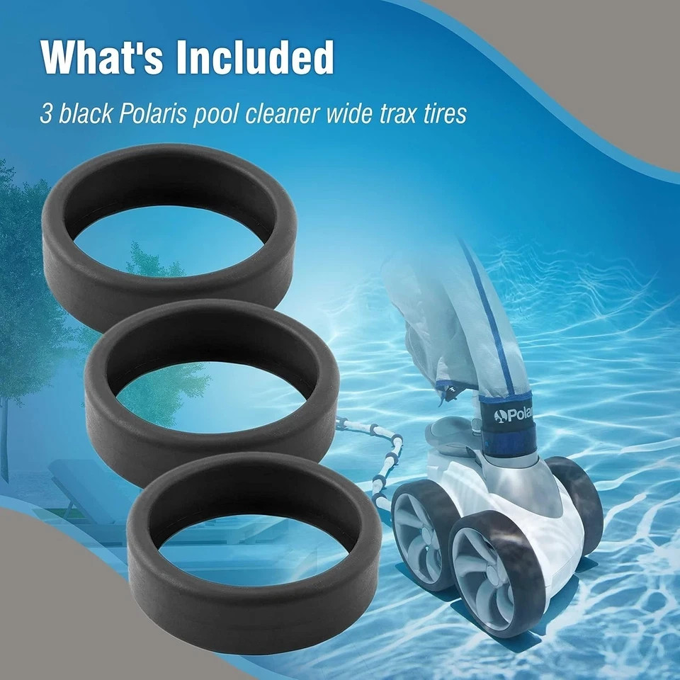 3-Pack Pool Cleaner Tires 48-232 for Polaris 3900/480 Sport, P39, Black Max gallery