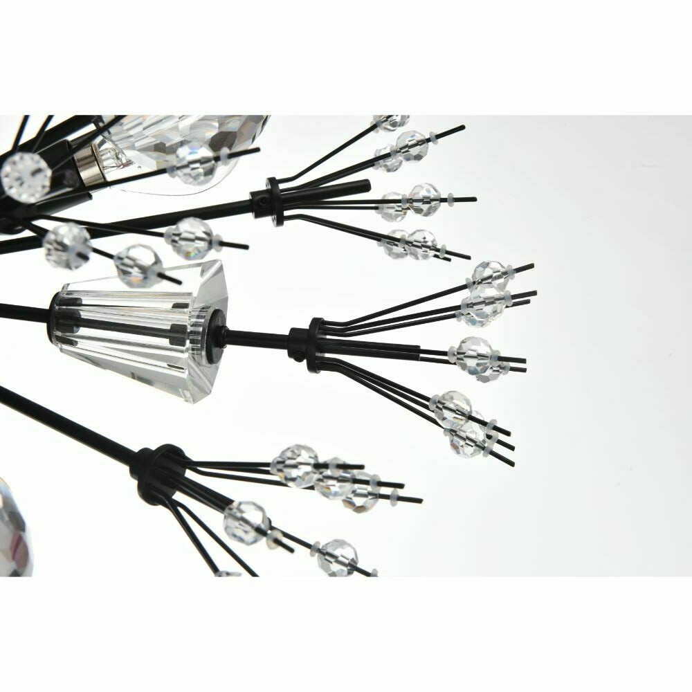 Flush Mount Black Light Fixture Sputnik Crystal and Glass Bathroom or Bedroom gallery