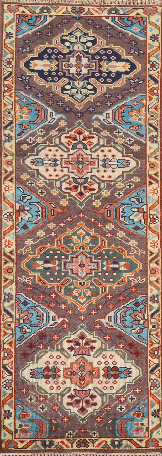 Geometric Oriental 8 ft Runner Rug 3x8 Wool Hand-knotted Classic Decorative Rug gallery