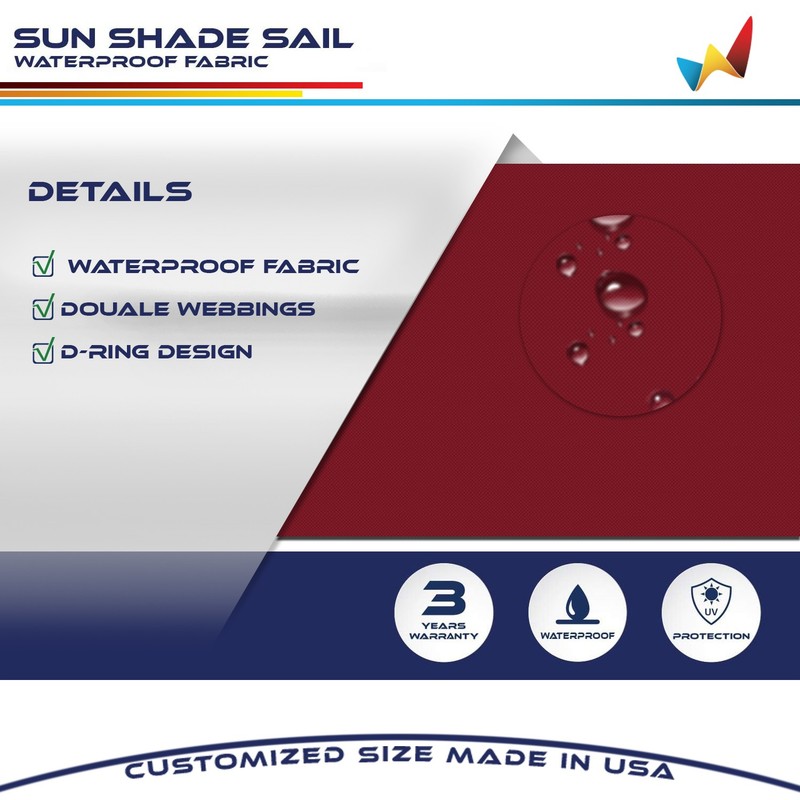 Waterproof Red Right Triangle Sun Shade Sail Outdoor Canopy Awning Patio Pool gallery