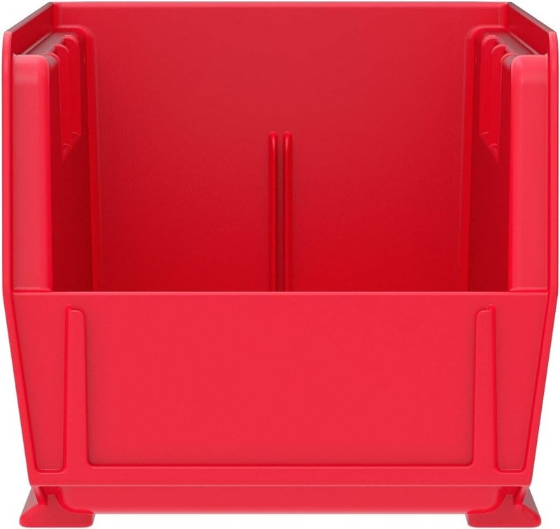 Stackable Storage Organizer Bin - 11-Inch x 5-Inch x 5-Inch - Red - 12-Pack gallery