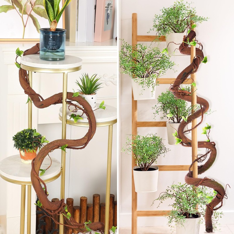 2PCS 71in Bendable Artificial Vines with Green Leaves, Fake Thick Vine Stems ... gallery