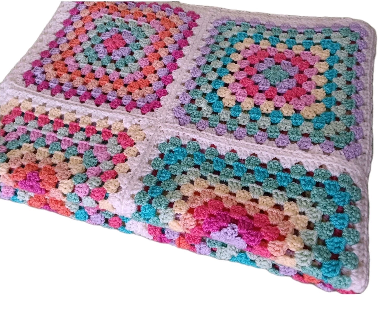 NEW Handmade Granny Square Crochet Afghan 48"x72" Colorful Blanket Throw gallery