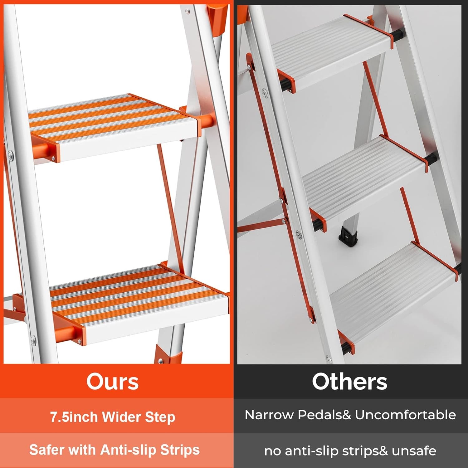 Portable 2 Step Ladder Aluminum Lightweight Folding Ladder with Non-Slip Pedal gallery