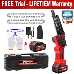 4″/6″8″ Mini Handheld Electric Chainsaw Cordless Chain Saw Wood Cutter+2 Battery