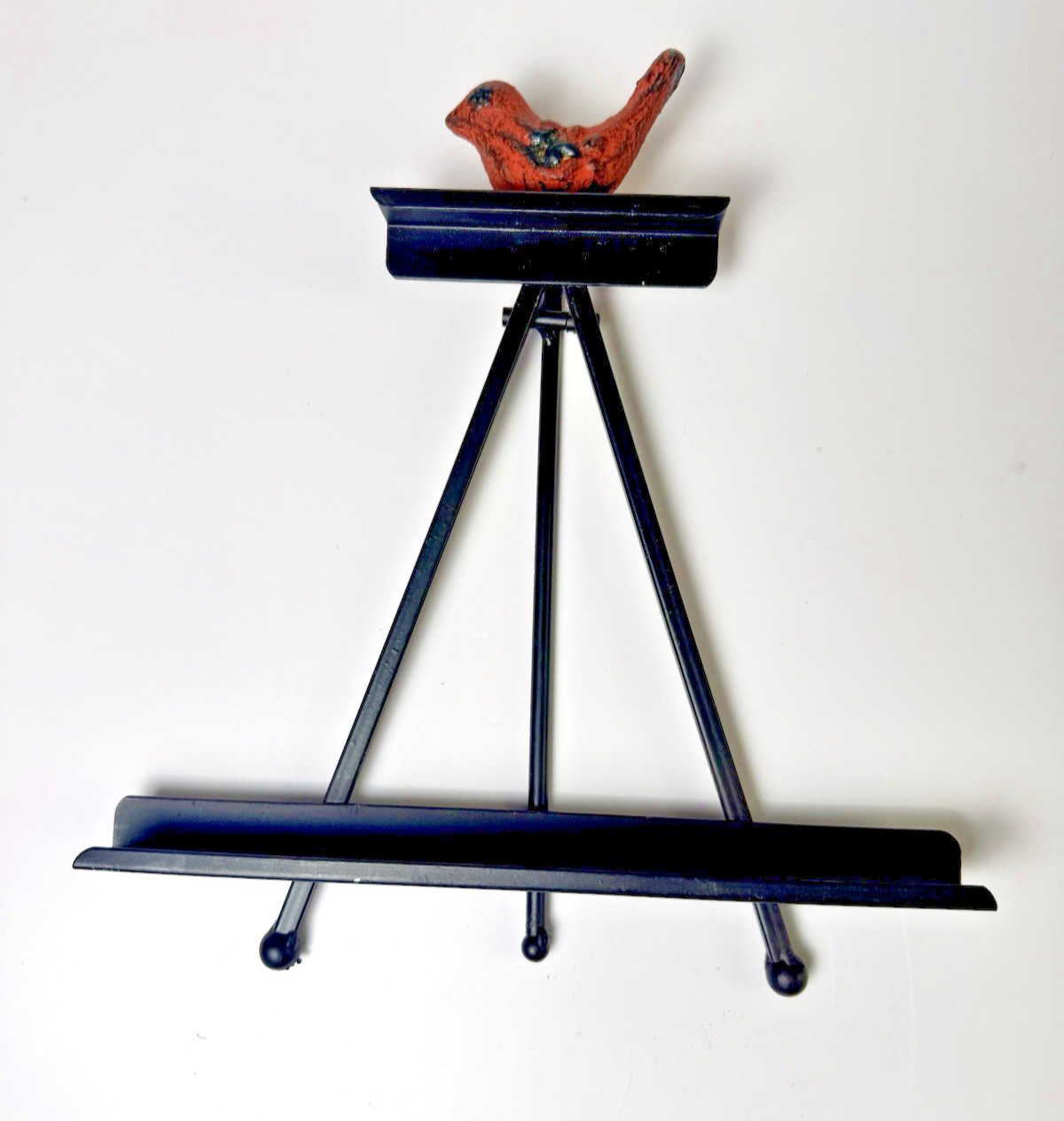 Cardinal Easel Picture Frame Stand Iron Red Bird Cottage Country Core CUTE! gallery