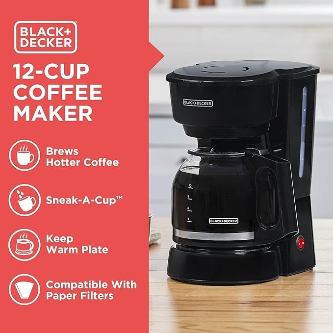 BLACK+DECKER 12-Cup Coffee Maker with Easy On/Off Switch gallery