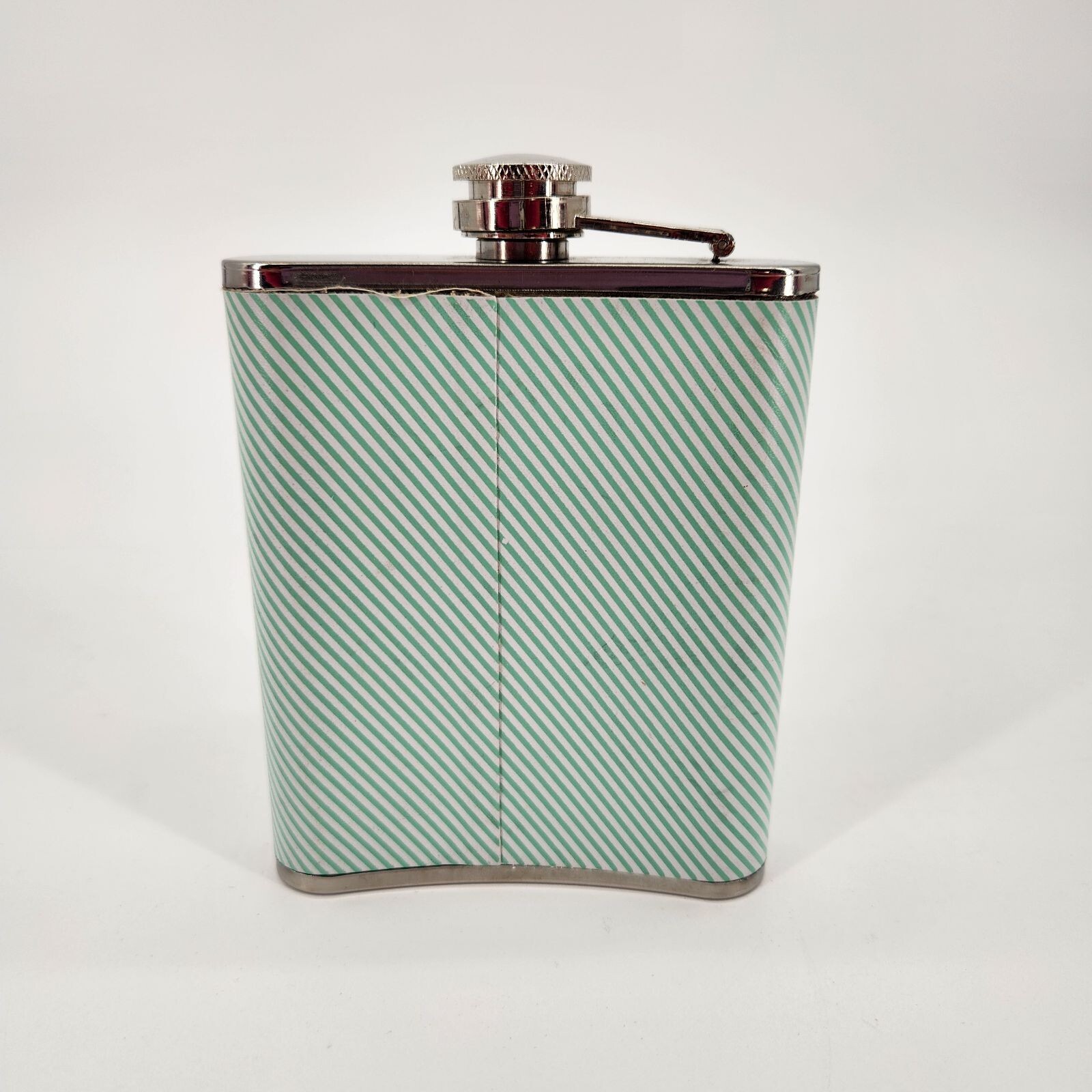 Wink Green & White Striped Stainless Steel Gone Fishing 7oz Flask gallery