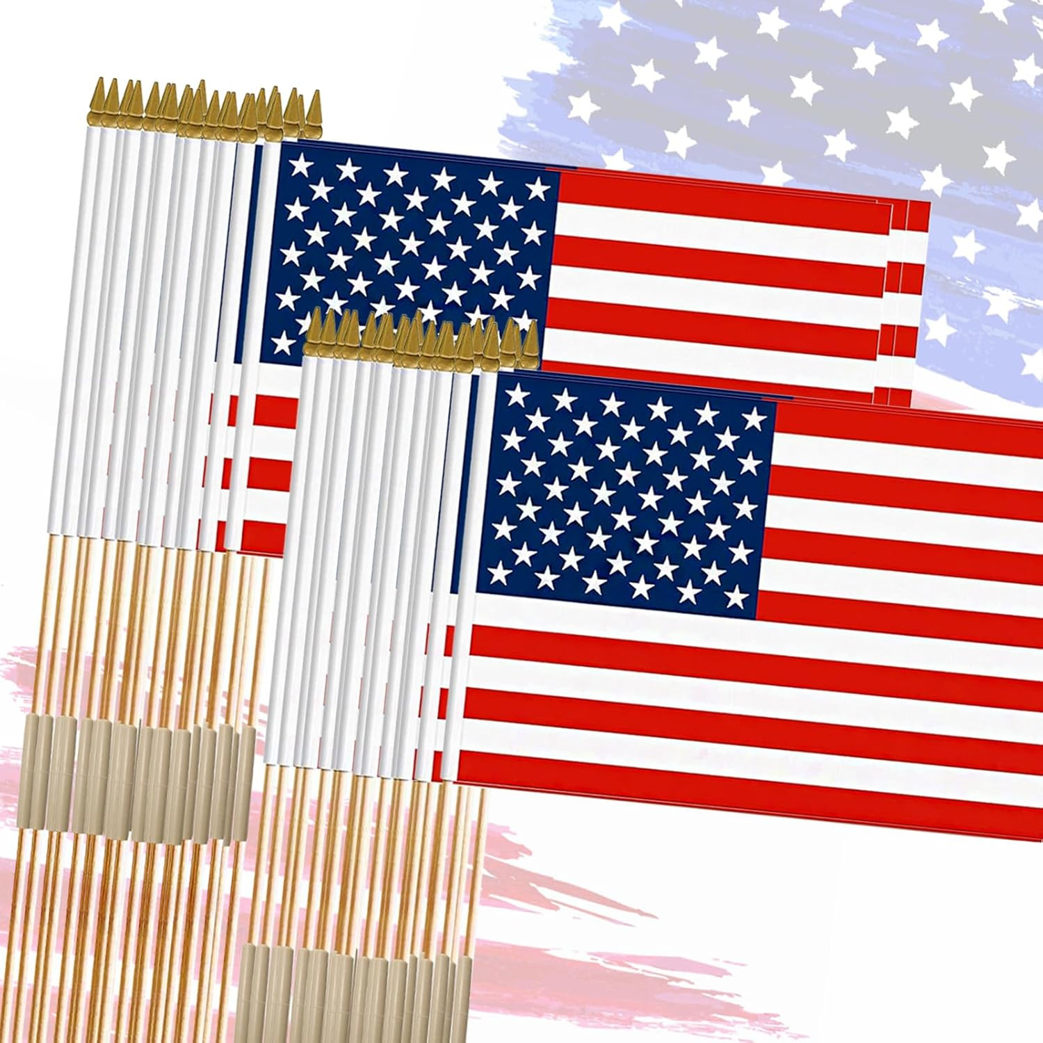 12X18 Inch American Flags on Stick - Patriotic American Flags for Outside, USA gallery