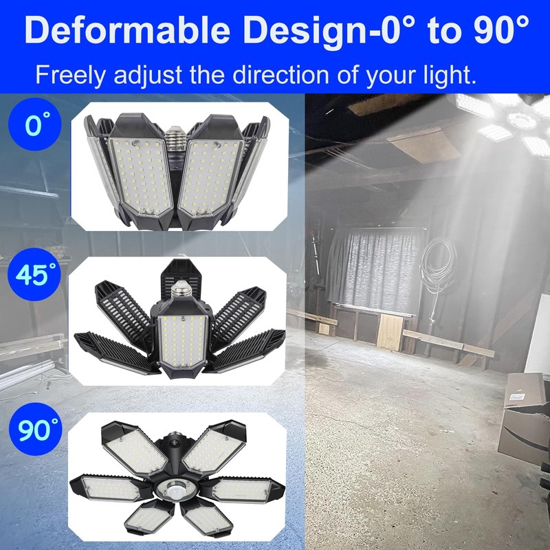 ELIVERN Motion Sensor Garage Light, 18000LM 180W Garage Lights Ceiling Led Mo... gallery