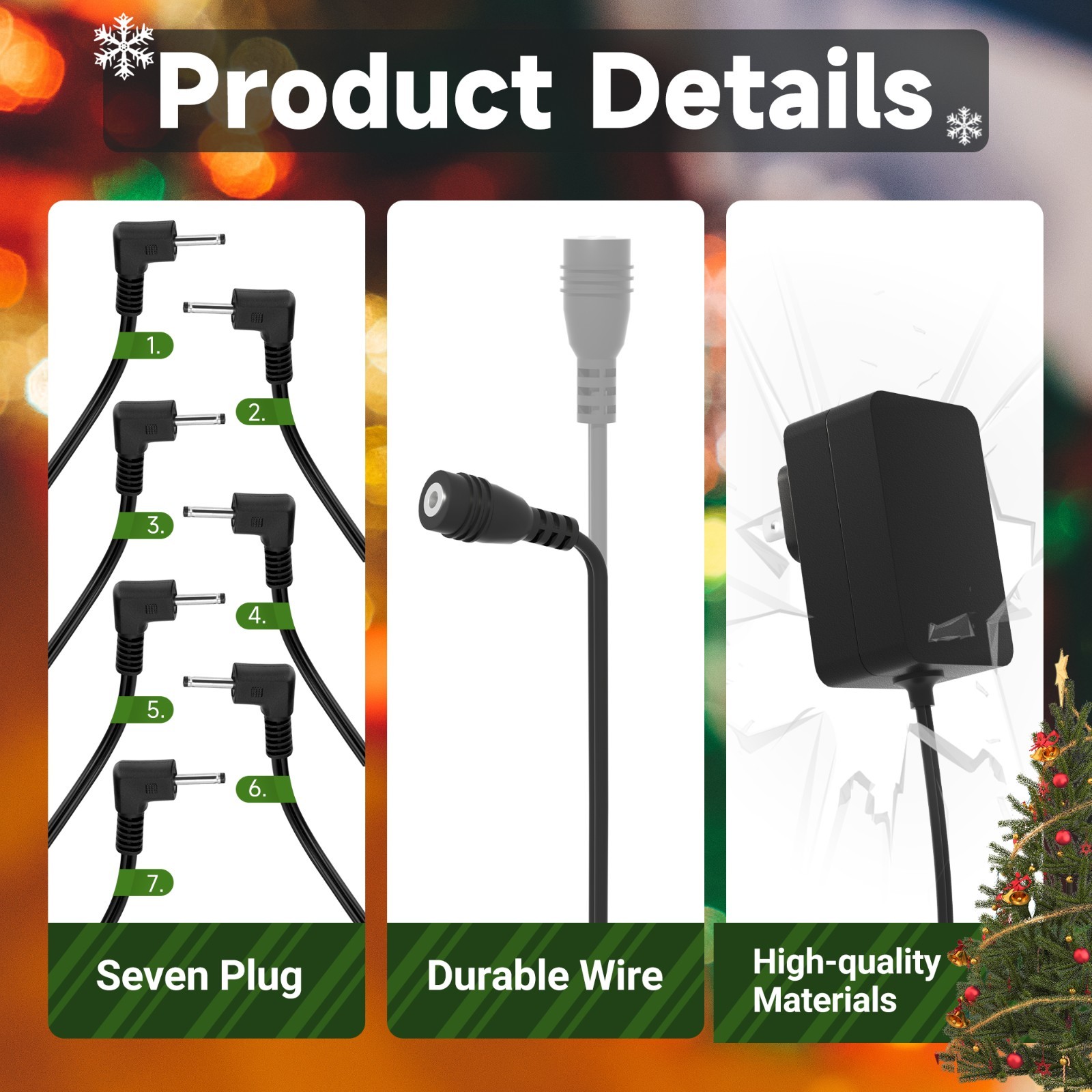 5V Power Cord For Hallmark Keepsake Storytellers and Magic Ornaments with 7 Plug gallery