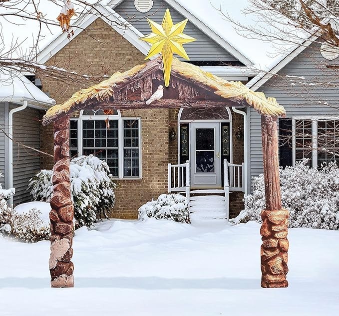 Christmas Stable for Outdoor Nativity Display 81" Tall - Bright Colors New gallery