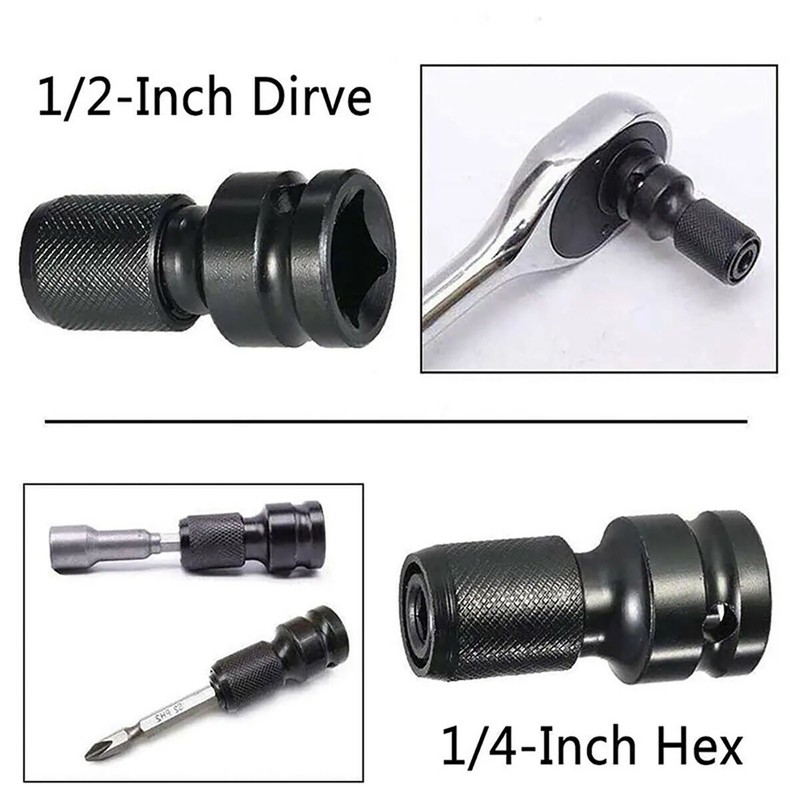 2* Hex Ratchet Socket Adapter Drive 1/2" Square To 1/4" Converter Impact Tool gallery