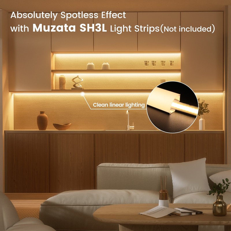 Muzata 10Pack 6.6FT/2M V-Shape LED Channel System with Milky White Cover V1SW gallery