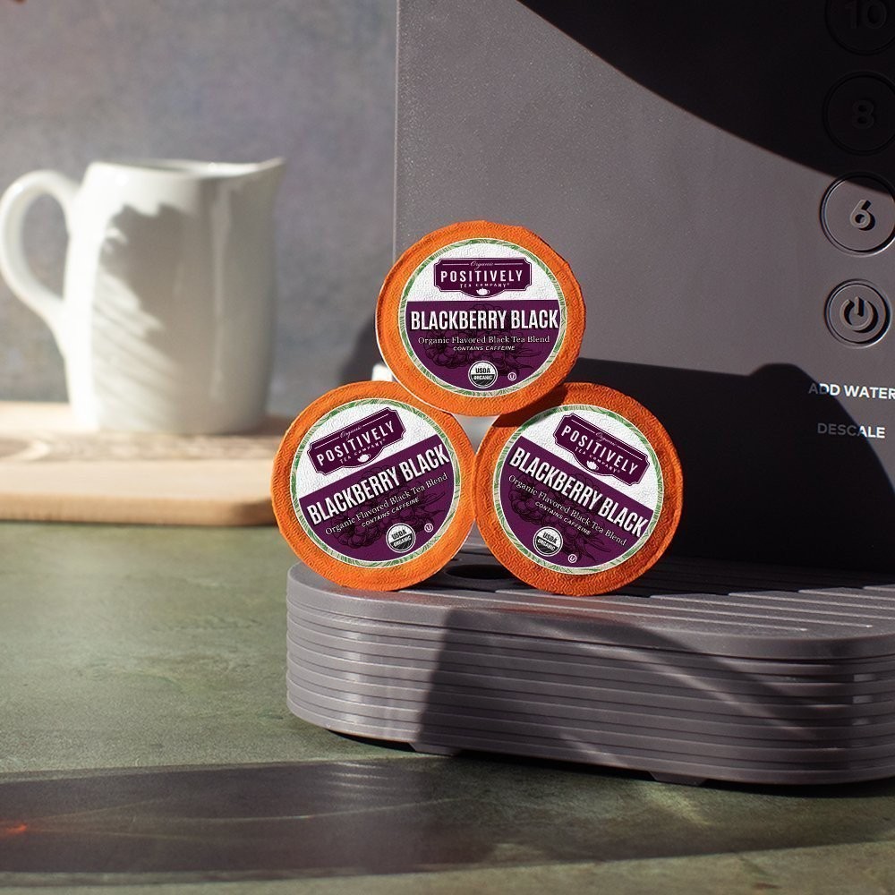 Positively Tea | Organic Blackberry Black Tea | 96 Pods, Keurig Compatible gallery