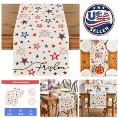 Durable 13 x 72 Polyester Table Runner with Flag Print for Festive Occasions