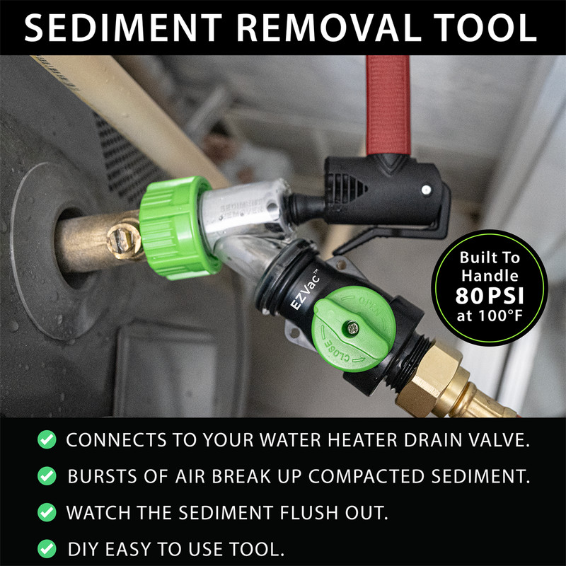 EZVac Water Heater Sediment Removal Tool – Flushes & Breaks Up Clogs gallery