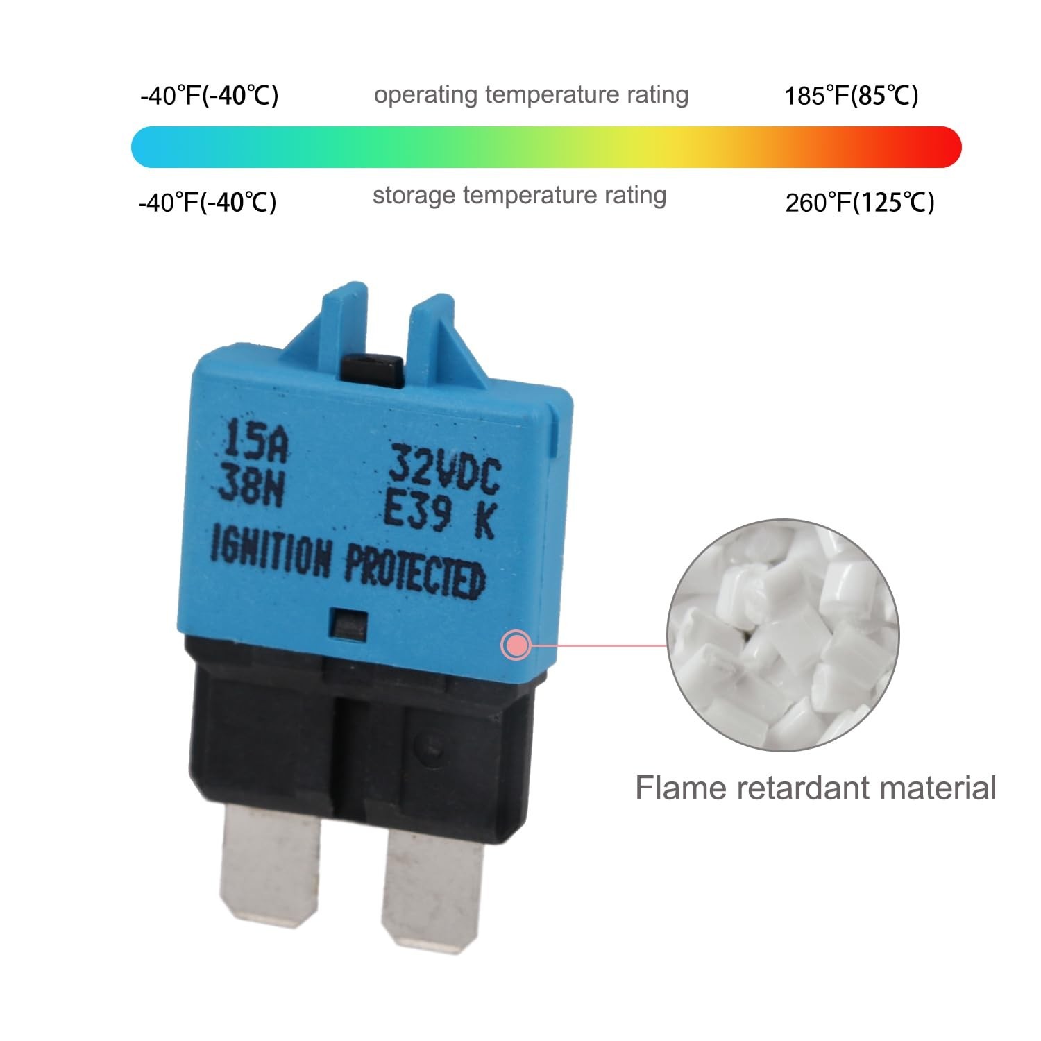 E39 6PCS Low Profile ATO ATC Blade Fuse Circuit Breaker Manual Resettable Fus... gallery