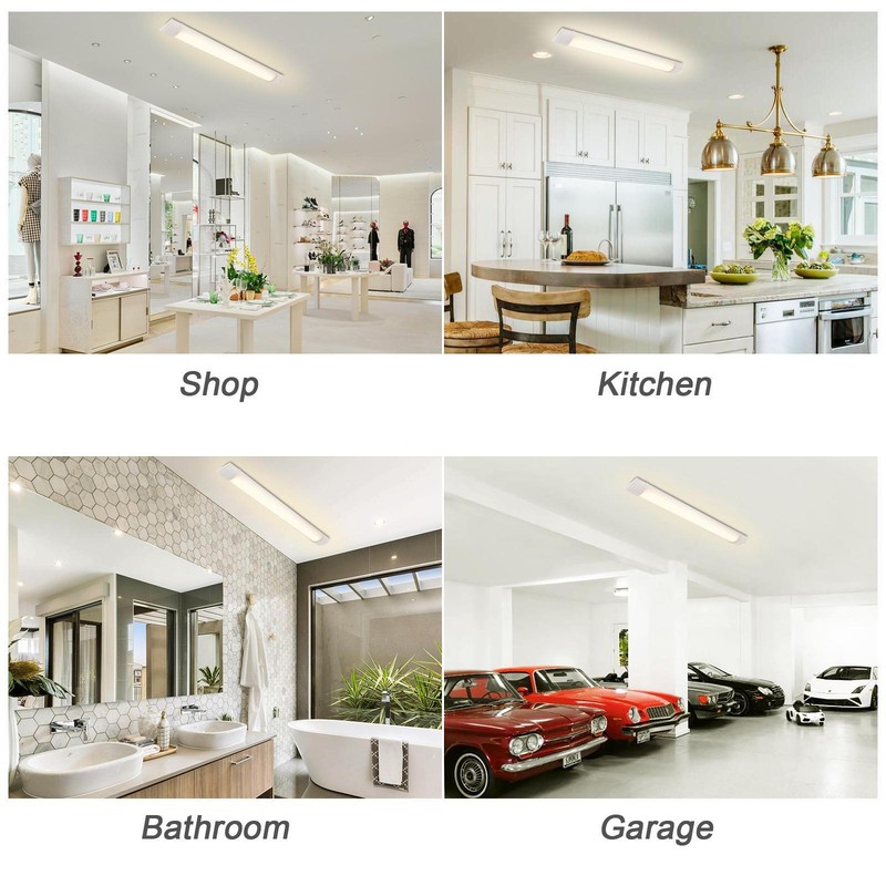 LED Batten Low Profile Fluorescent Ceiling Tube Light 6500K 54W 2FT 4FT 5FT 6FT gallery