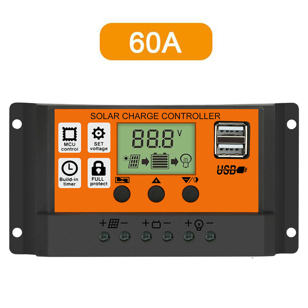PWM Solar Charge Controller 12V 24V 60A Solar Panel Battery Regulator Inverter gallery
