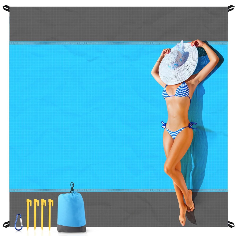 Beach Blanket Sandproof Oversized 79''—83'' Extra Large Beach Mat Portable Picni