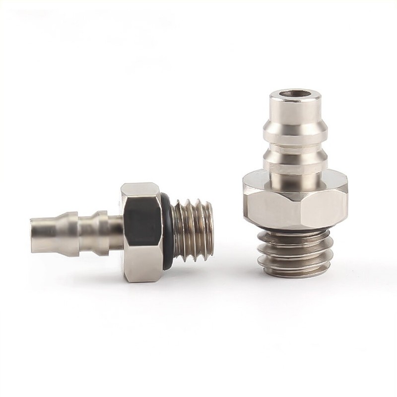 Mini Small Male Thread Pneumatic Push in Fitting Air Line Hose Barb Connector gallery