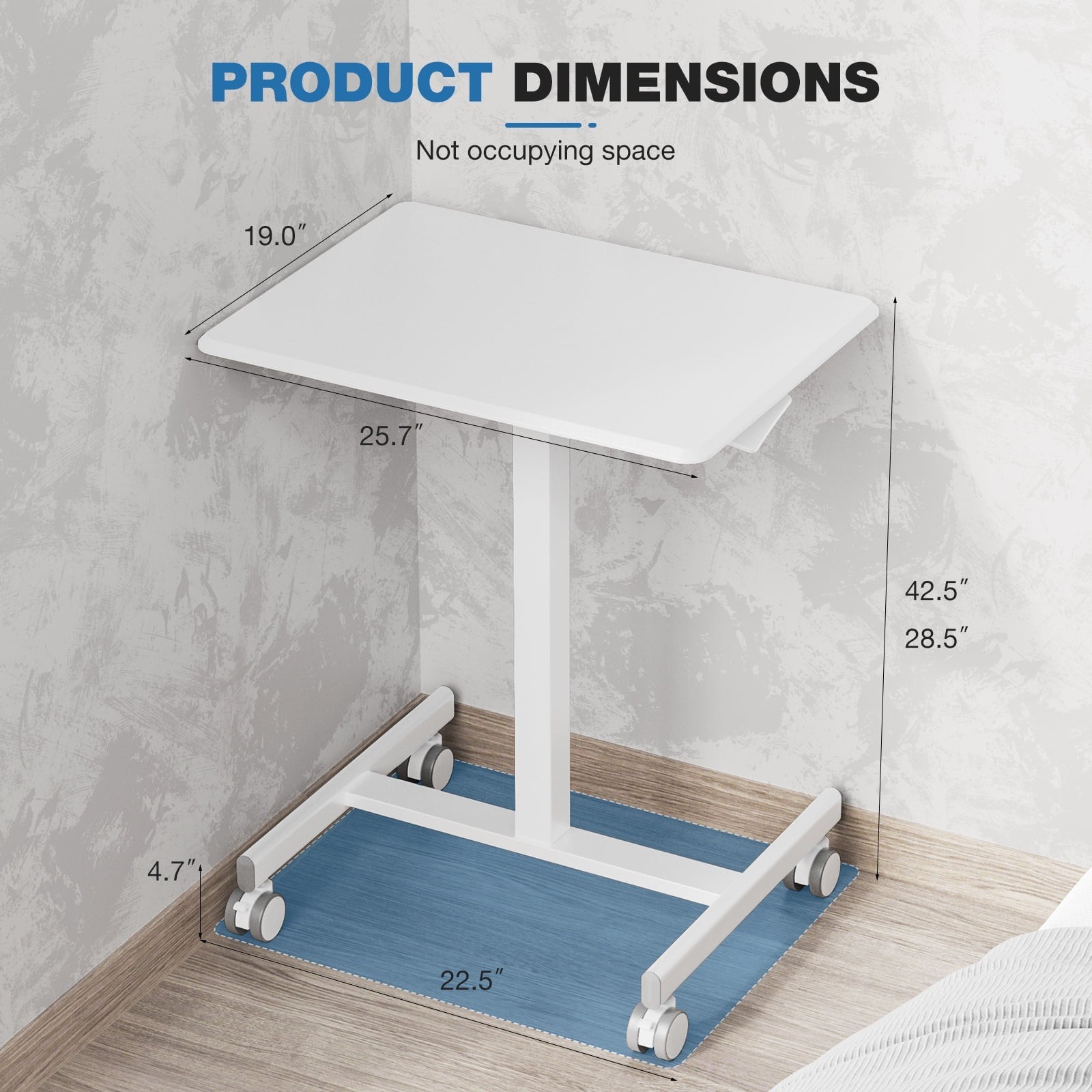 CONCETTA Mobile Standing Desk Rolling Laptop Cart Adjustable Height FREESHIP gallery