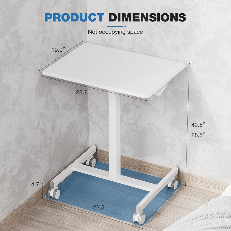 CONCETTA Mobile Standing Desk Rolling Laptop Cart Adjustable Height FREESHIP gallery