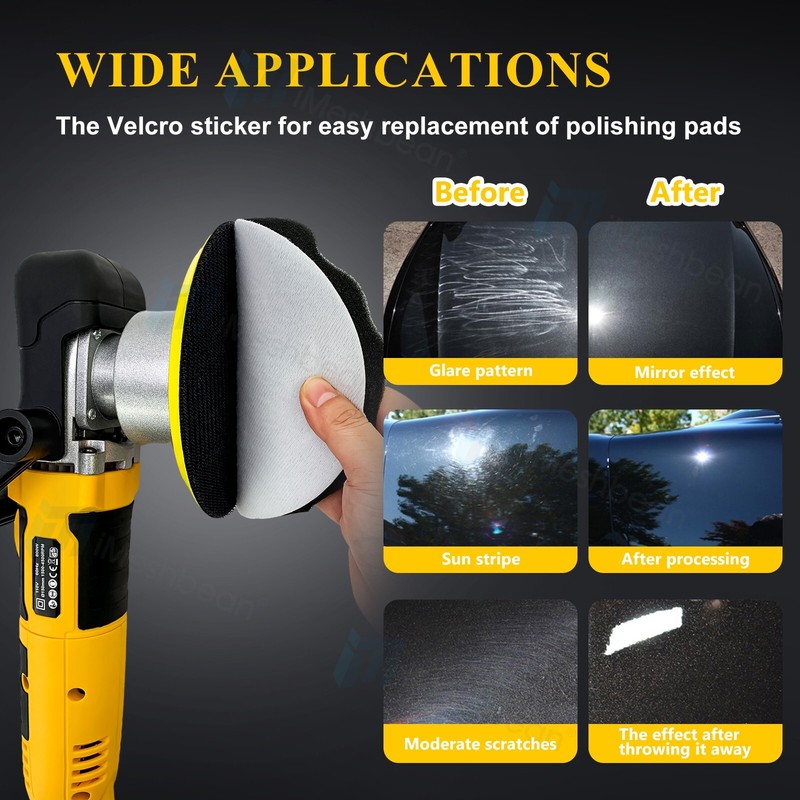 Dual Action Car Polisher Buffer 6" Random Orbital Polishing Machine Polish Pads gallery