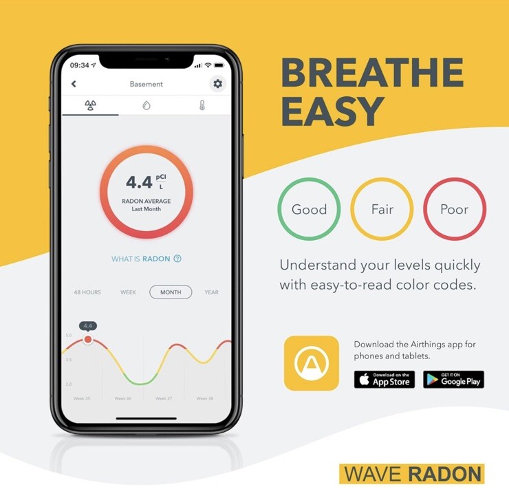 Airthings 2950 Wave Radon - Smart Radon Detector with Humidity & Temperature Sen gallery